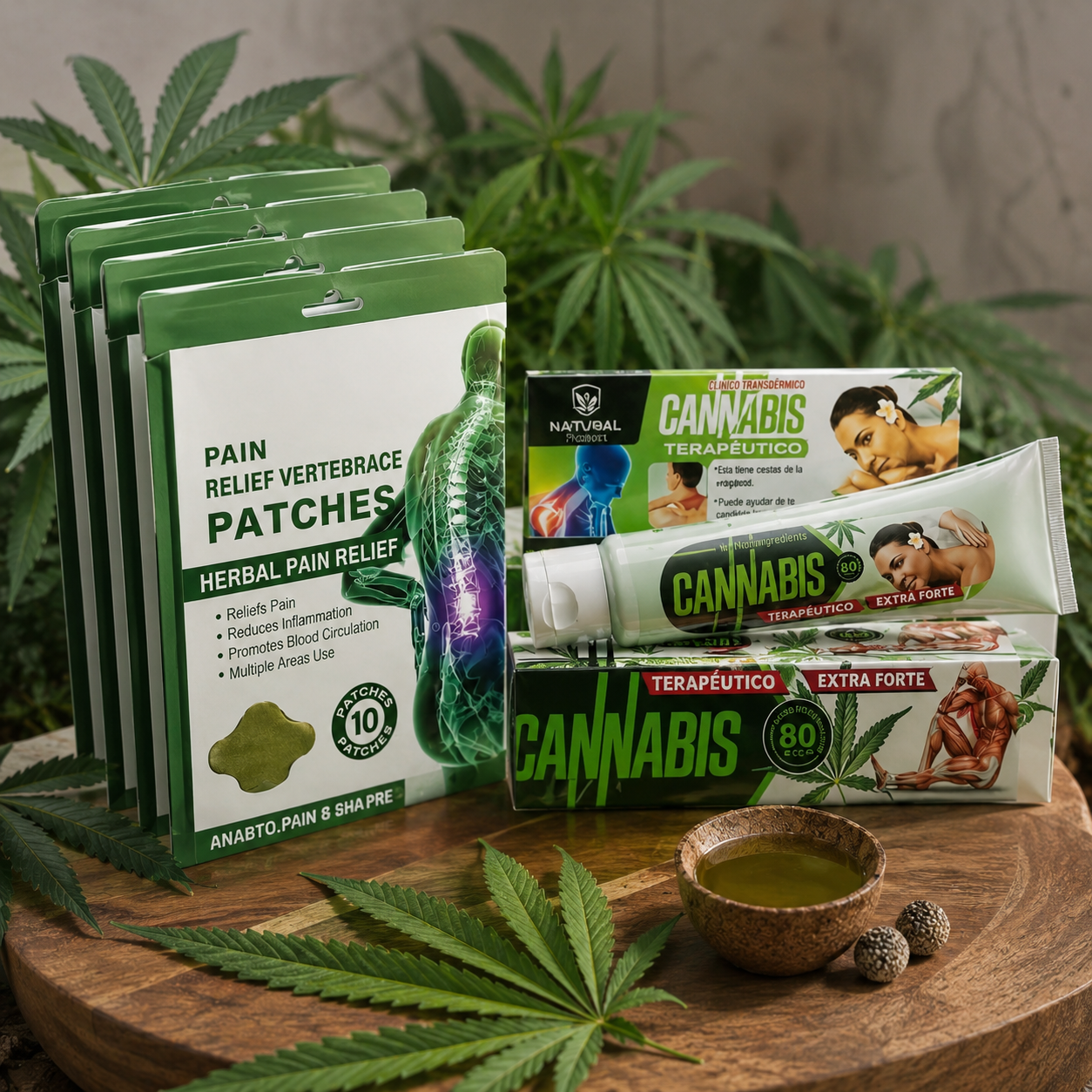 PARCHES HERBALES VERTEBRACE Y GEL DE CANNABIS: Alivio Natural y Duradero